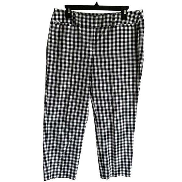 ANN TAYLOR Factory Signature Black & White Gingham Ladies Capri Trousers, 10 - Picture 1 of 6